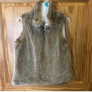 Gap Girls Reversible Faux Fur Vest in Brown